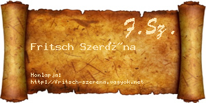 Fritsch Szeréna névjegykártya